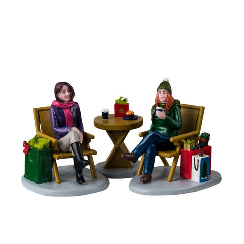 LEMAX 3-piece set "Christmas Shopping Break" in resin H5.1 x 12.4 x 5.3 cm