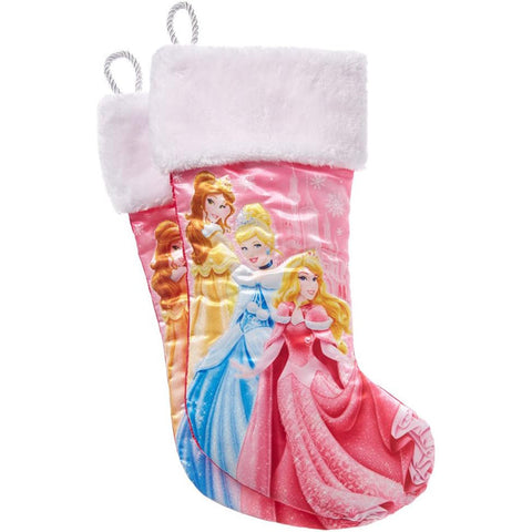 Kurt S. Adler Chaussette de Noël/Épiphanie rose avec princesses Disney H48 cm