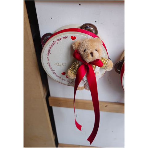 Madame Fioccò Tamburello Love Teddy avec ours en peluche D13,5x4,5 cm 2 variantes (1 unité)