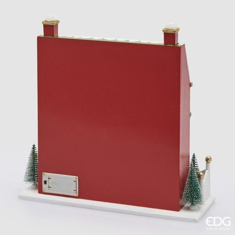 EDG casetta decoro natalizio con LED in legno 33x12xH33 cm