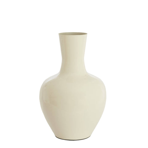Light & Living Vaso portafiori grande in metallo lucido crema "Nana" D44xH69 cm