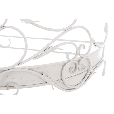 Blanc Mariclò Cielo Letto in metallo effetto anticato bianco "Curly" 71x36x36 cm