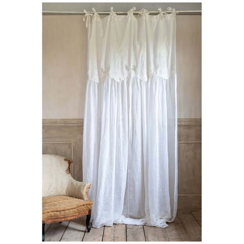 Blanc Mariclò Set 2 Tende in lino bianco/panna Shabby Chic 140x290 cm