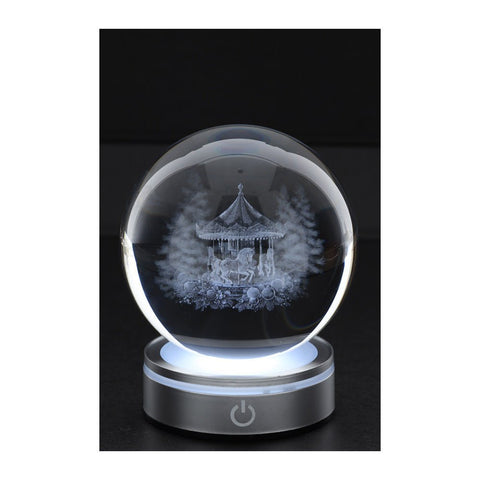 Hervit Boule de Noël en cristal Crystal Planet carrousel motif 3D D10 cm