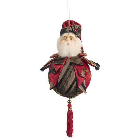 GOODWILL Sfera con babbo natale e nappa 11 cm 2 varianti(1pz)