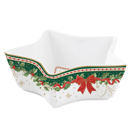 Easy Life Ciotola di natale in porcellana + box "Christmas Heritage" D15xH5 cm