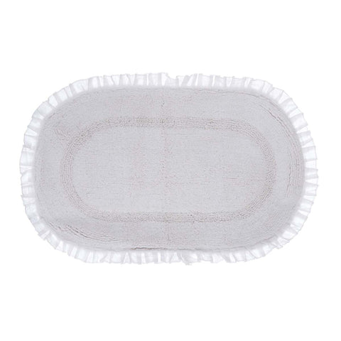 Blanc Mariclò Tappeto bagno in cotone bianco con gala "Bagno Chiaro" 50x80 cm - Angelica Home Stabia