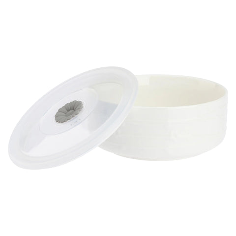 La Porcellana Bianca Ciotola in porcellana tappo foglie "InTavola" D13 cm