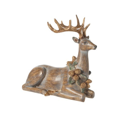L'arte di Nacchi Statuina Renna seduta di natale in resina 30x16xH28 cm