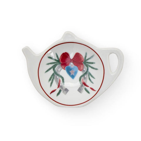 Lot de 4 assiettes de Noël « Carrousel » en tissu Nuages ​​10,5 x 8 x 1,8 cm