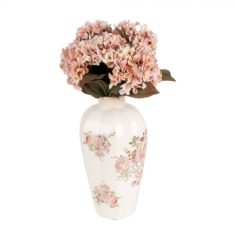 Clayre & Eef Vaso con decoro rose Shabby Chic Ø17x30 cm
