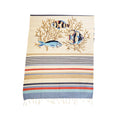 Art Deco Telo mare in misto cotone con frange 100x180 cm 8 varianti (1pz) - Angelica Home Stabia