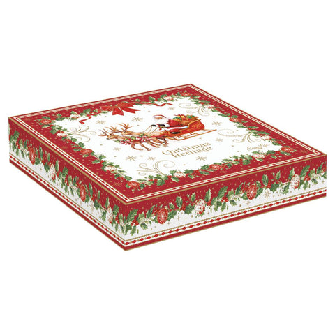 Easy Life Alzata a 2 piani di natale in porcellana + box "Christmas Heritage" D16/21 cm