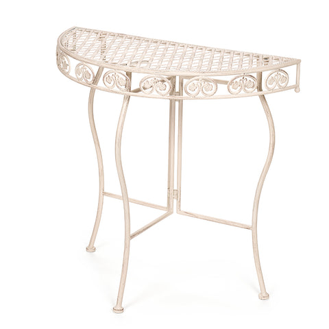 Nuvole di Stoffa Half Table in antiqued iron cream Shabby Chic 81x36x79 cm