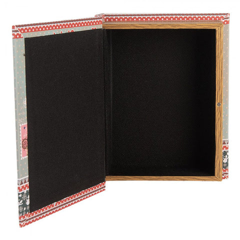 Clayre & Eef Set 3 Scatole Libri natalizi contenitori in legno