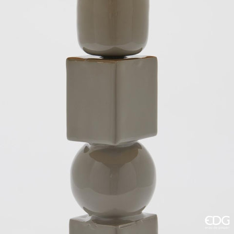 EDG Enzo De Gasperi Lampada da tavolo Geometrie luce led in metallo grigio IP20 D26xH46 cm - Angelica Home Stabia