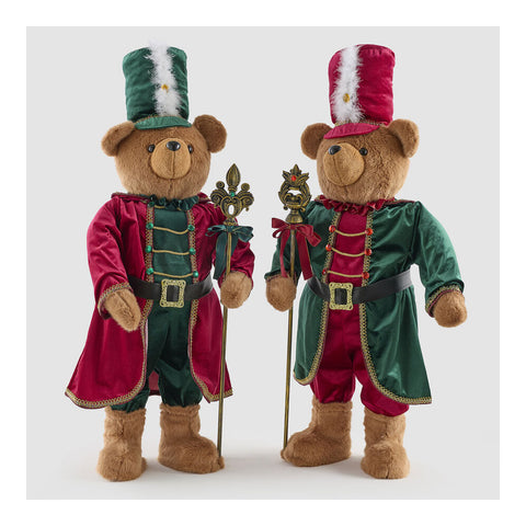 EDG Figurine de Noël Ours soldat en tissu H100 cm 2 variantes (1 unité)