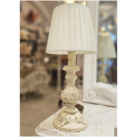 Brulamp Ivory wooden lamp with F1 E27 lampshade D13.5xH43 cm