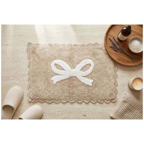 Blanc Mariclò Tappeto bagno in cotone con fiocco 45x75 cm 4 varianti(1 unità)
