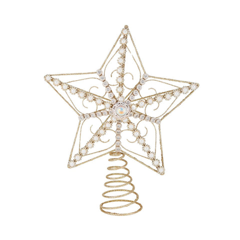 MET.WIRE JEWEL STAR TREE TOPPER GLD 31CM