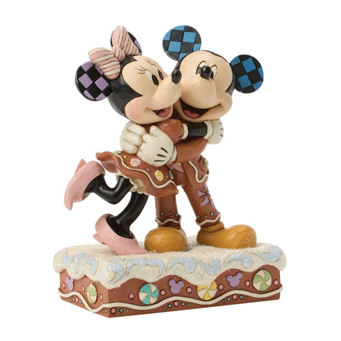 Enesco Disney Statuina di natale Topolino e Minnie Pan di zenzero H15.5 cm