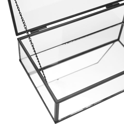 Estia Home Scatola Porta oggetti in vetro specchio e metallo 24x14xH6 cm