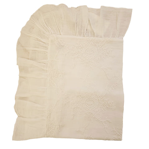Chez Moi Cushion cover in lace and flounce Made in Italy "Etoile Corinzio" 40x40 cm 2 variants (1pc)