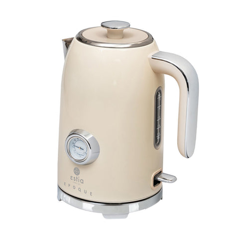 Estia Home Bollitore elettrico in acciaio crema "Epoque" 2200w 1.7lt