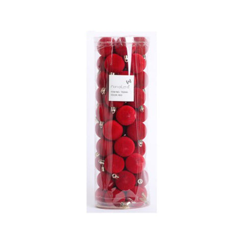 Lena's Flowers Pack de 50 boules de Noël effet velours D4 cm 3 variantes (1CF)
