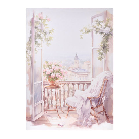 Nuvole di Stoffa Quadro canvas balcone "Le Vie en Rose" 50x70x2.5 cm 2 varianti(1pz)