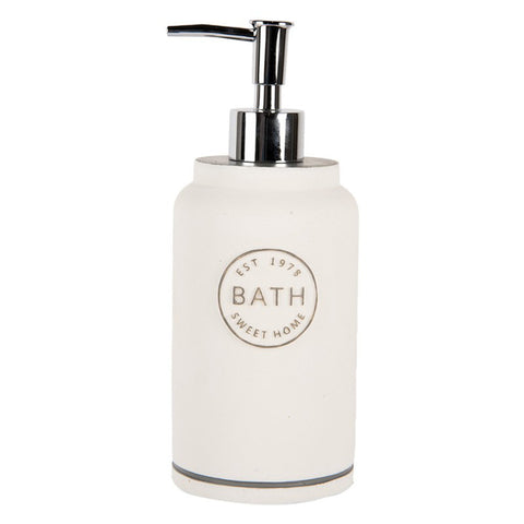 Clayre & Eef Dispenser Sapone in poliresina bianco D8xH21 cm / 475 ml