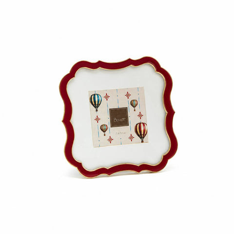 Bruco Cornice Portafoto di natale in metallo rosso/oro 15x1x15 cm