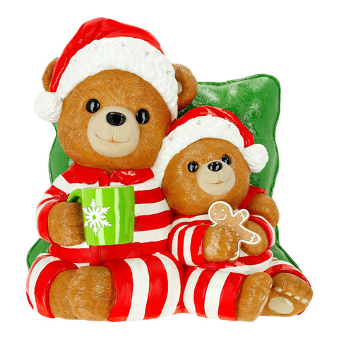 TIMSTOR Statua natalizia orsi decoro di natale poliresina 56x43x57,5 cm