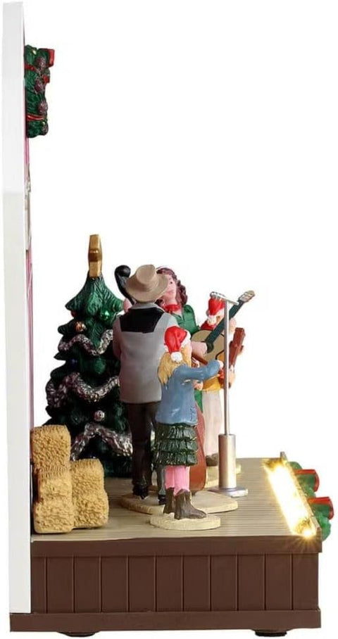 LEMAX Scena luci led "A Country Christmas" in resina H17.5x15x9.6 cm