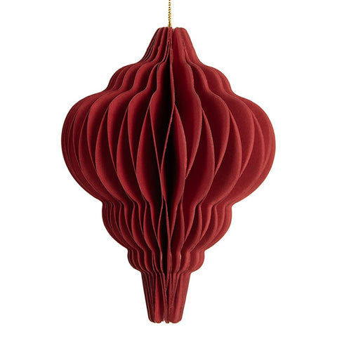Clayre & Eef Decoro natalizio in carta addobbo per albero di natale rosso D7 H10 cm