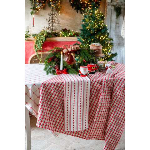 Nappe de Noël Blanc Mariclò « Chalet Love » 140x320 cm 4 variantes (1 unité)