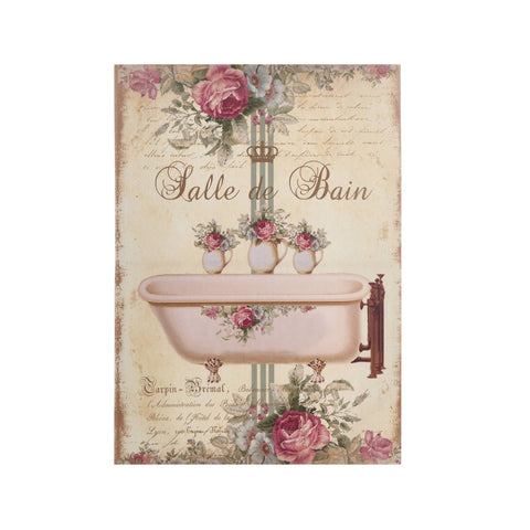 Fabric Clouds Shabby Chic Bathtub Picture 50x70x2.5 cm 2 variants (1 unit)