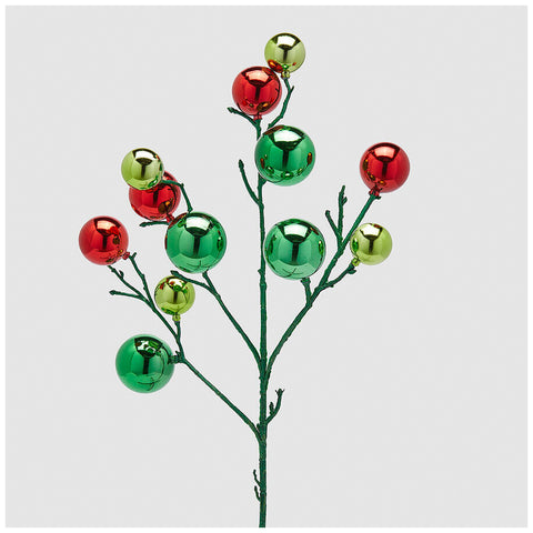 EDG Branche avec boules de Noël H53 cm 3 variantes (1pc)