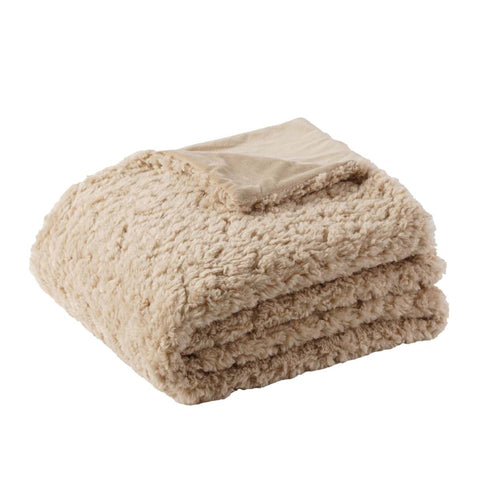 Plaid en fausse fourrure beige Blanc Mariclò 700 g/m² 140 x 170 cm