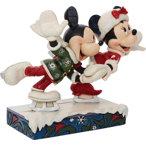 Figurine de Noël Enesco Mickey et Minnie avec patins "Jim Shore" 12,5x7,5x18cm