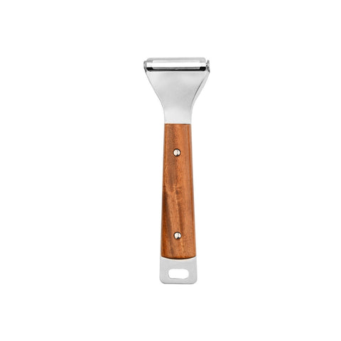 Estia Home Économe en acier inoxydable, manche en bois « Allure » 19x5.5 cm