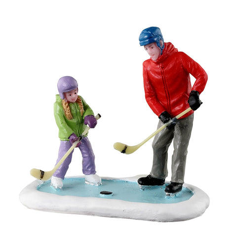 LEMAX Hockey "Father Daughter Practice Time" in resina H7,2 x 7,5 x 4,2 cm
