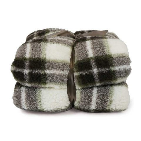 Plaid Living Unique à carreaux Vert Hiver « Tris » 150x200 cm