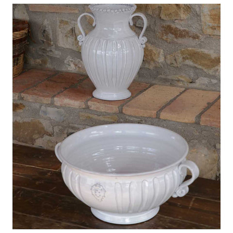 VIRGINIA CASA Ivory ceramic centerpiece cup "Galestro" D37xH20 cm