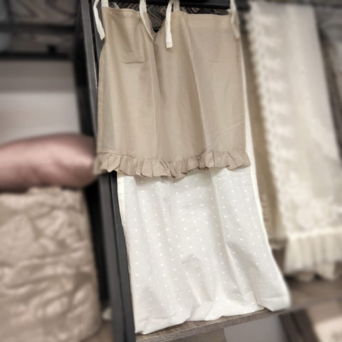 L'ATELIER 17 Rideau de fenêtre à pois + cantonnière « Pénélope » 4 variantes 60x240 cm (1 unité)