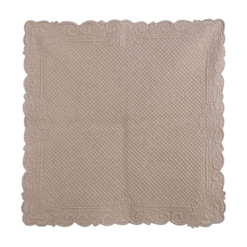 Blanc Mariclò Tovaglia quadrata in cotone tortora "Carmen" 90x90 cm