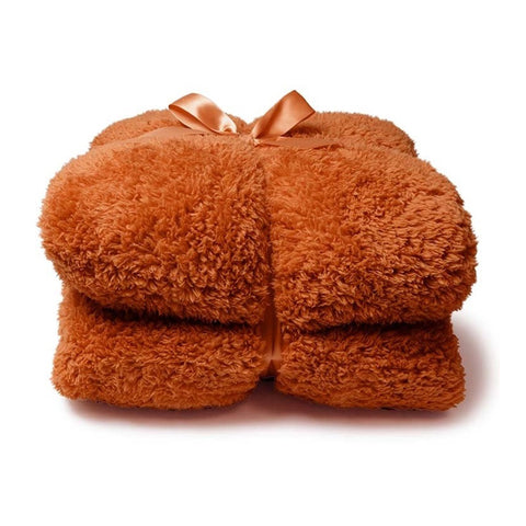 Plaid orange Unique Living « Teddy » 150x200 cm