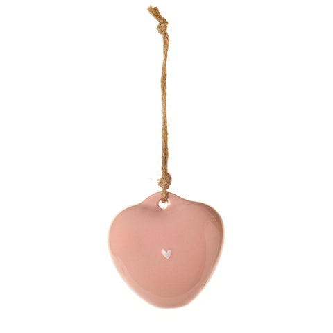 Nuvole di Stoffa Cuore in ceramica "La Vie en Rose" 6x5 cm 2 varianti(1pz)