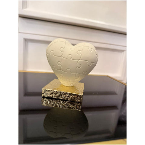 Chiaraela Decoro Cuore puzzle piccolo base oro 10x9.5 cm 4 varianti(1 unità)