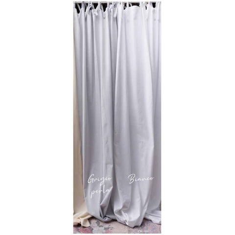 L'ATELIER 17 Solid color bedroom curtain in pure cotton, "Essentiel" Shabby Chic Collection 140x290 cm 4 variants